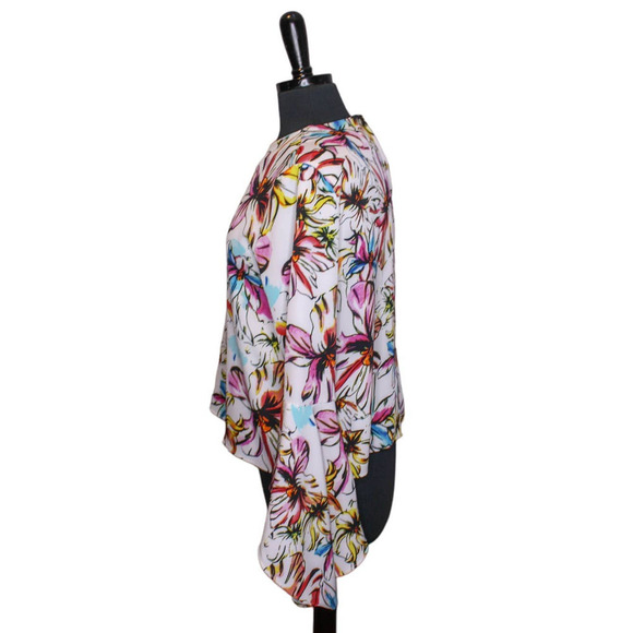 Catherine Malandrino Floral Blouse Top Flare Sleeve Multicolor Size M - Picture 2 of 4